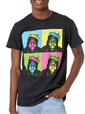 NOTORIOUS BIG BIGGIE SMALLS VINTAGE Crown Pop Art Adult Unisex T-shirt Sz S